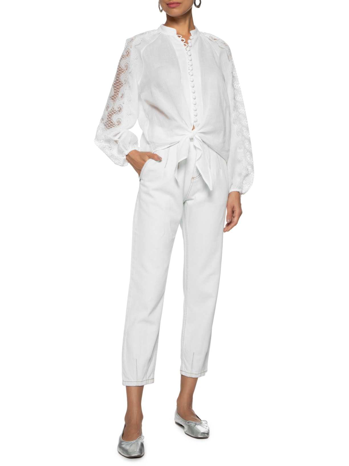 Camisa Feminina Nó Ana I Off White Le Lis