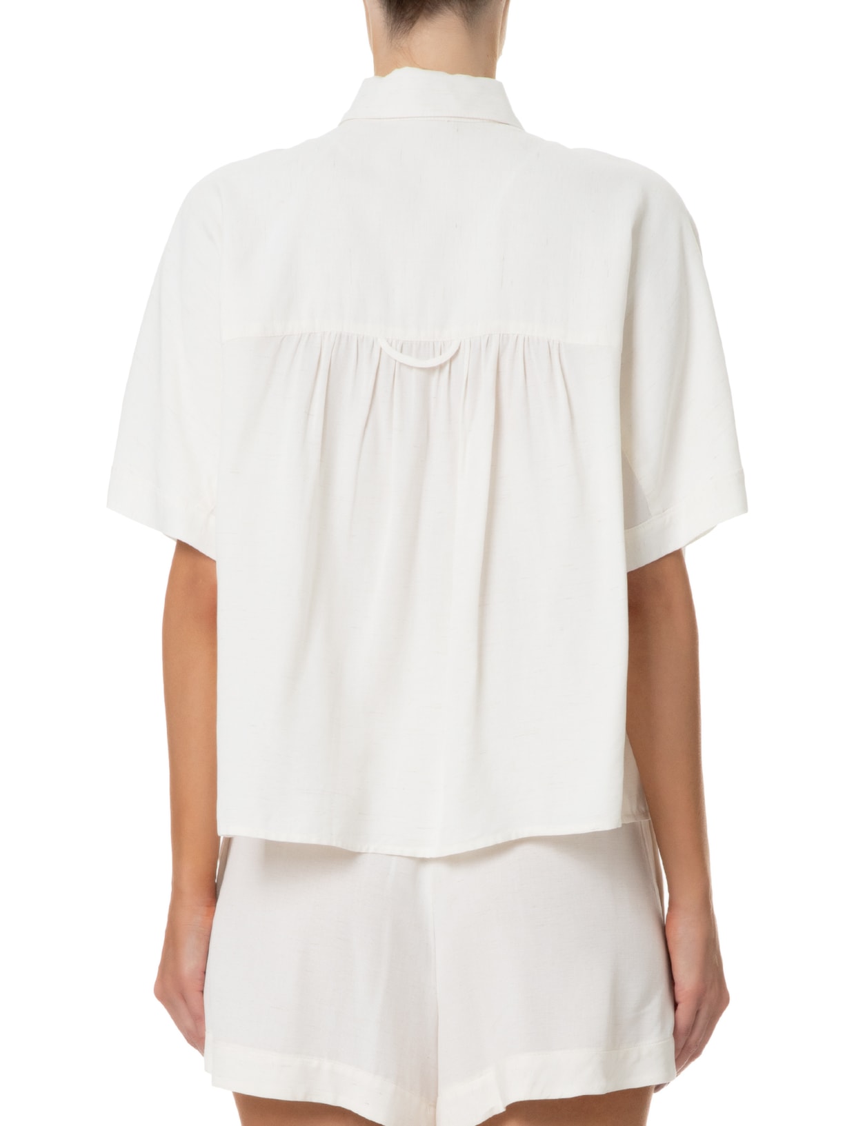 Camisa Feminina Ombro Deslocado Off White Dress To