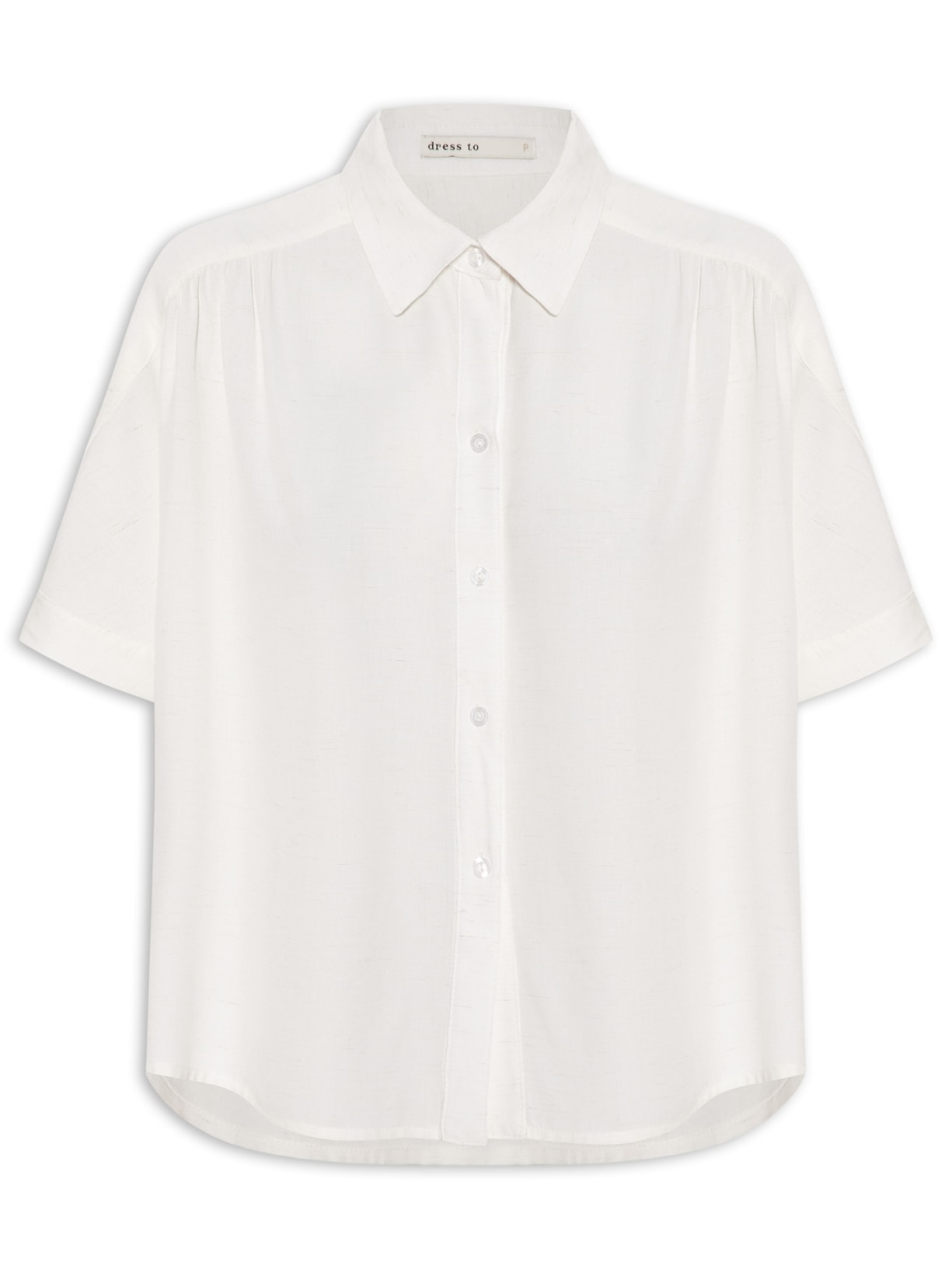 Camisa Feminina Ombro Deslocado - Off White