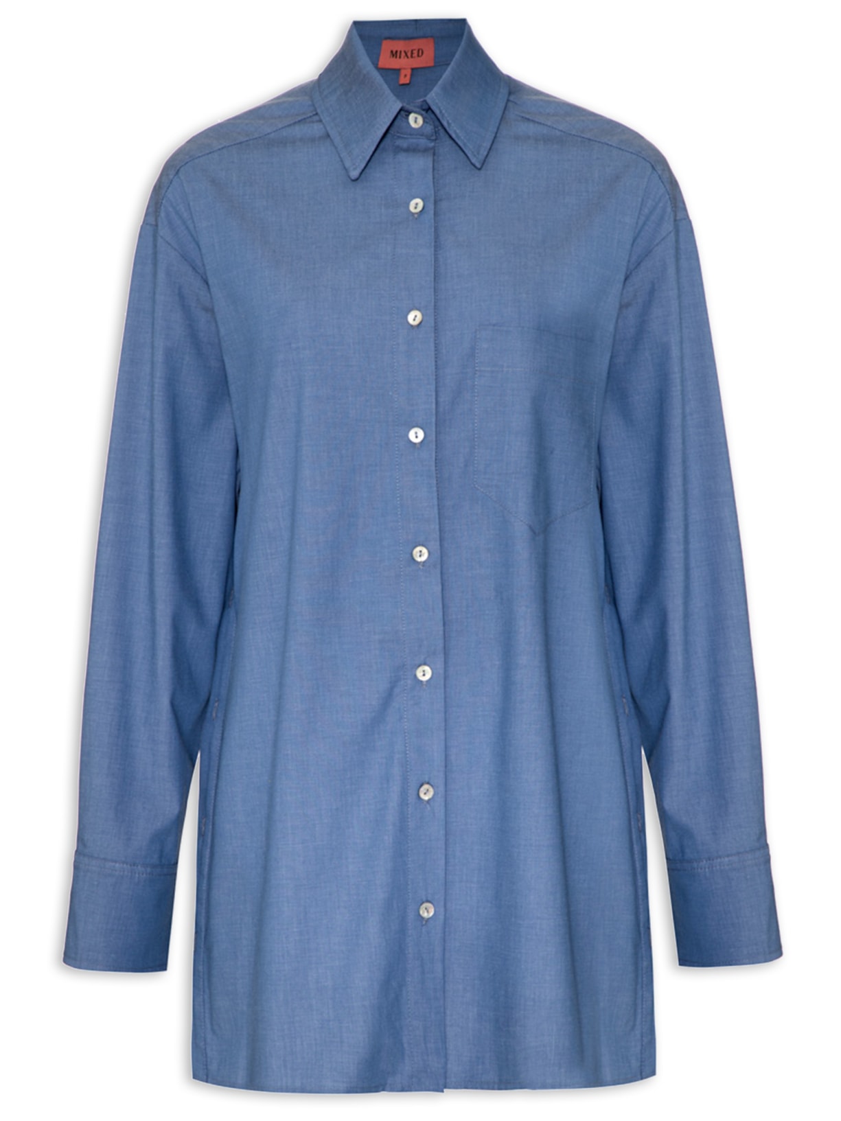 Camisa Feminina Over Azuade Azul Mixed