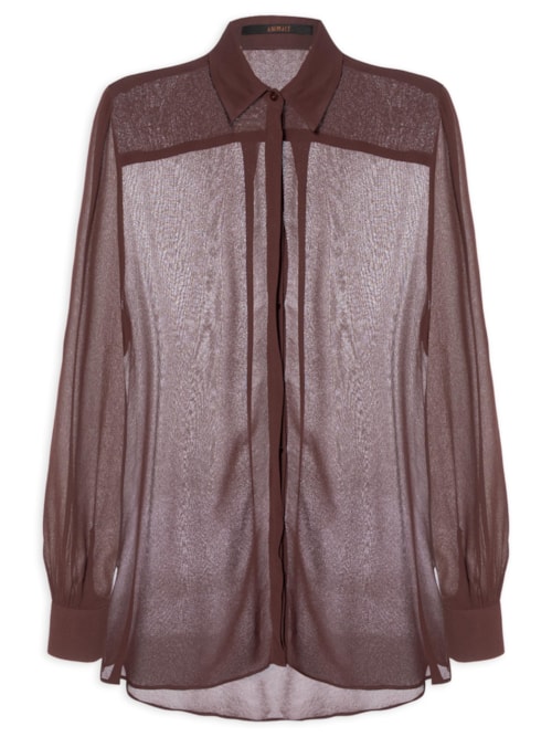 Camisa Feminina Over Boho - Marrom