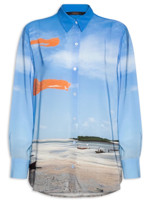Camisa Feminina Over Salinas - Azul