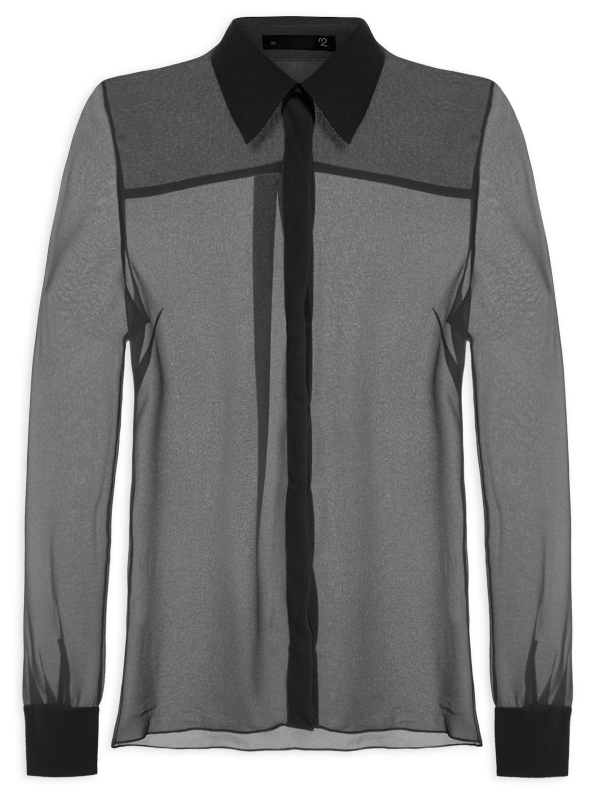 Camisa Feminina Oversized Em Seda Pura Preto '2Essential