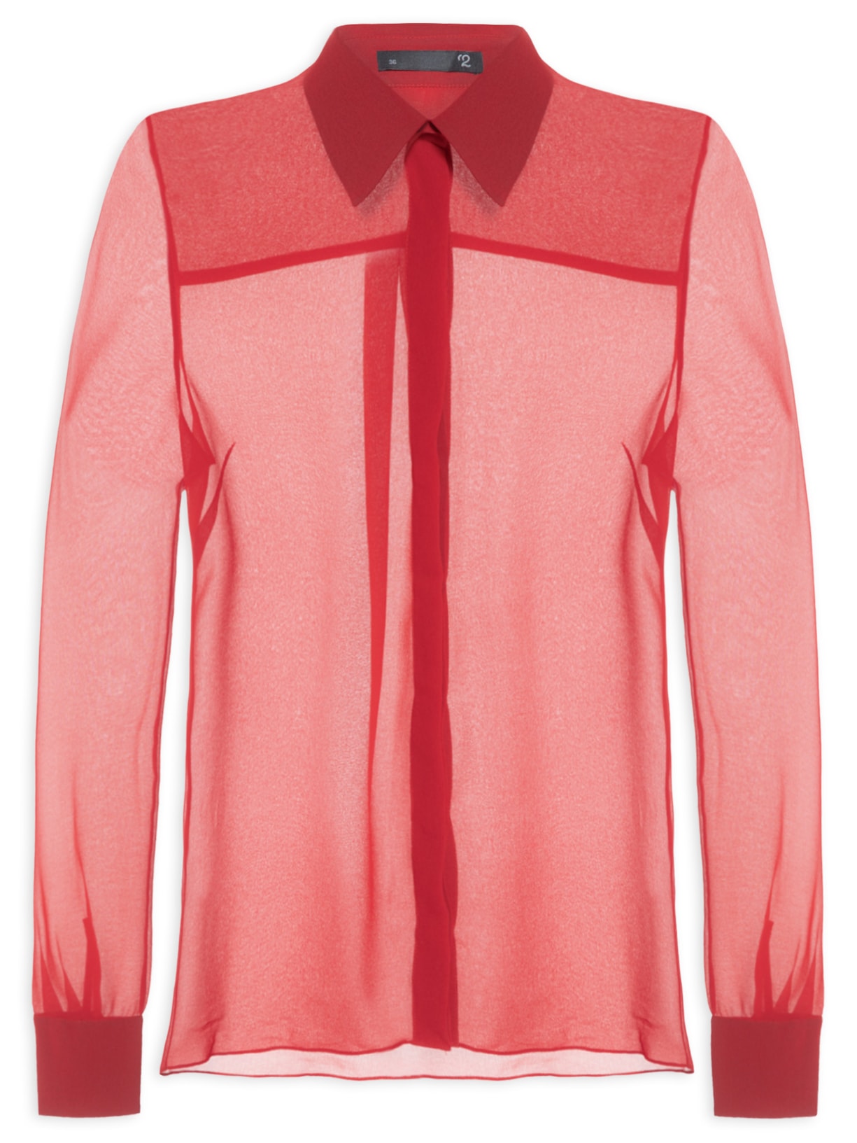 Camisa Feminina Oversized Em Seda Pura Vermelho '2Essential
