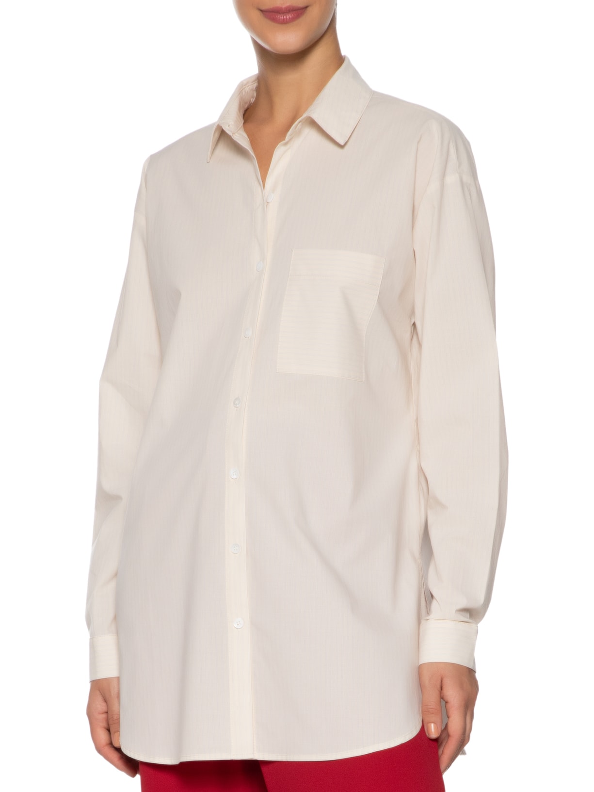 Camisa Feminina Oversized Listrada Bege '2Essential