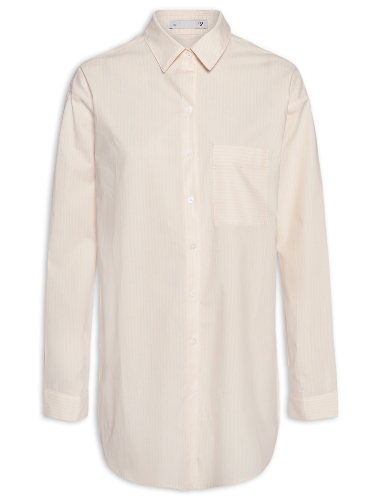 Camisa Feminina Oversized Listrada Bege '2Essential