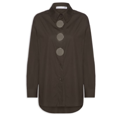 Camisa Feminina Oversized - Marrom