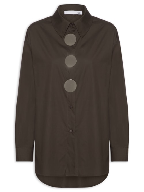 Camisa Feminina Oversized - Marrom