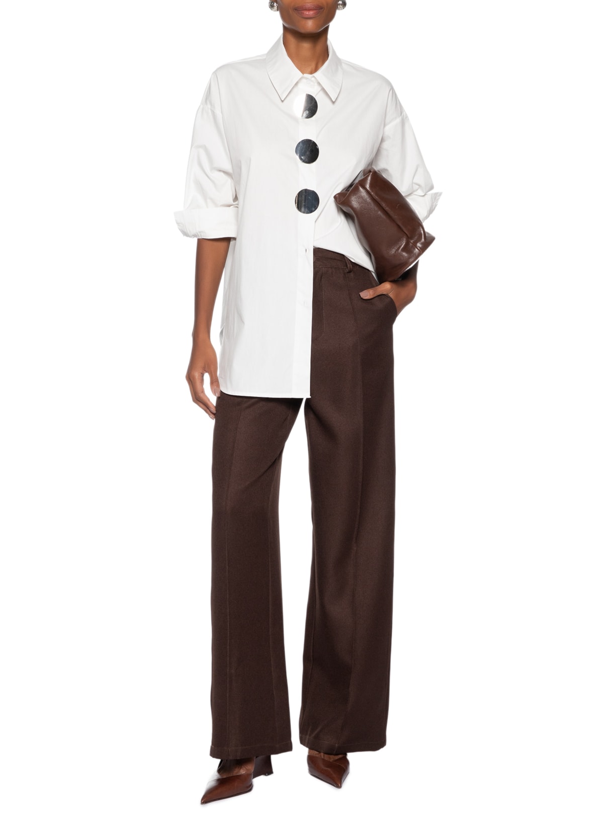 Camisa Feminina Oversized Off White '2Essential