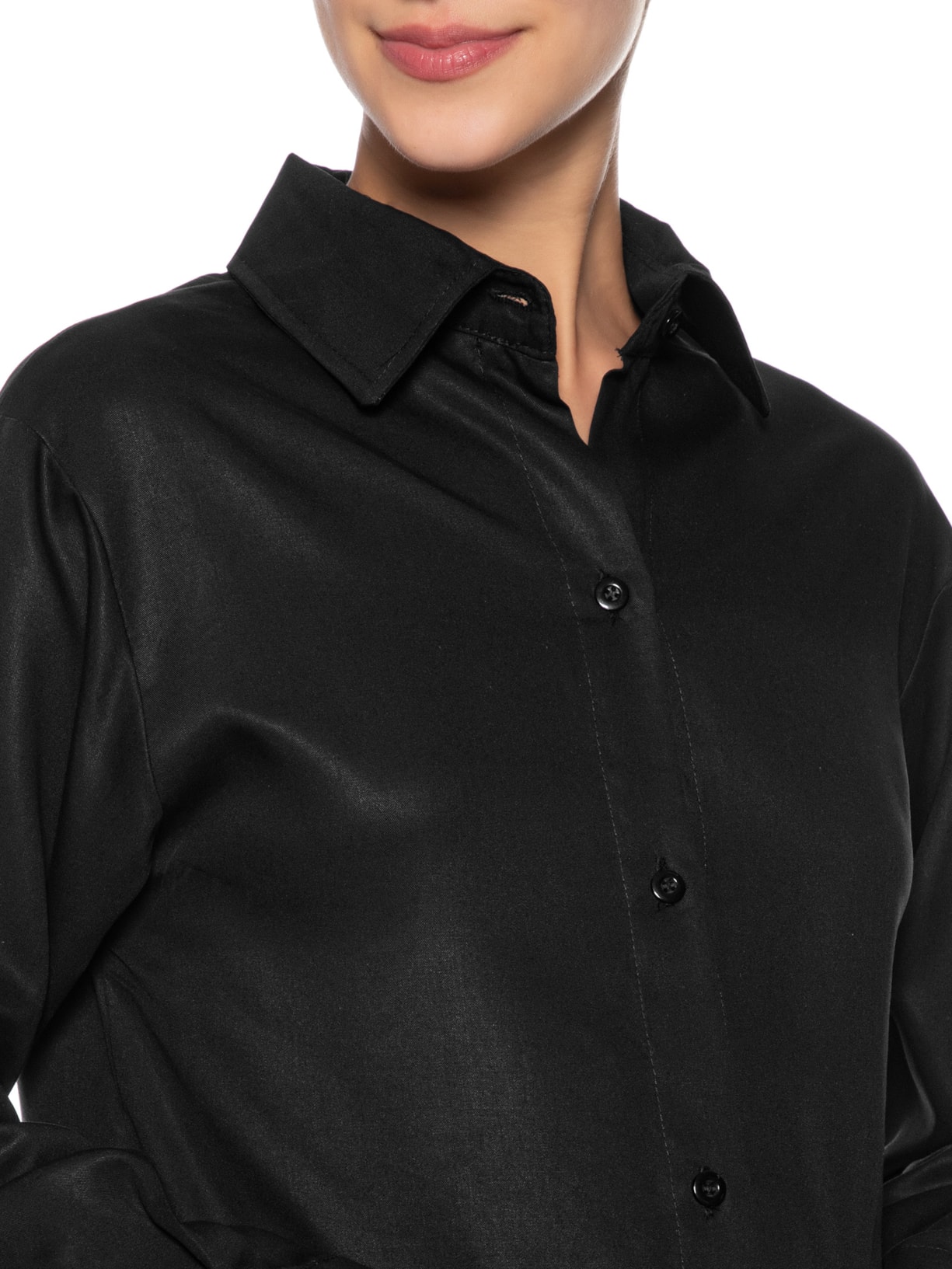 Camisa Feminina Oversized Preto Basiq