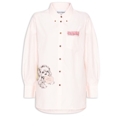 Camisa Feminina Oversized Stripe Cotton - Rosa