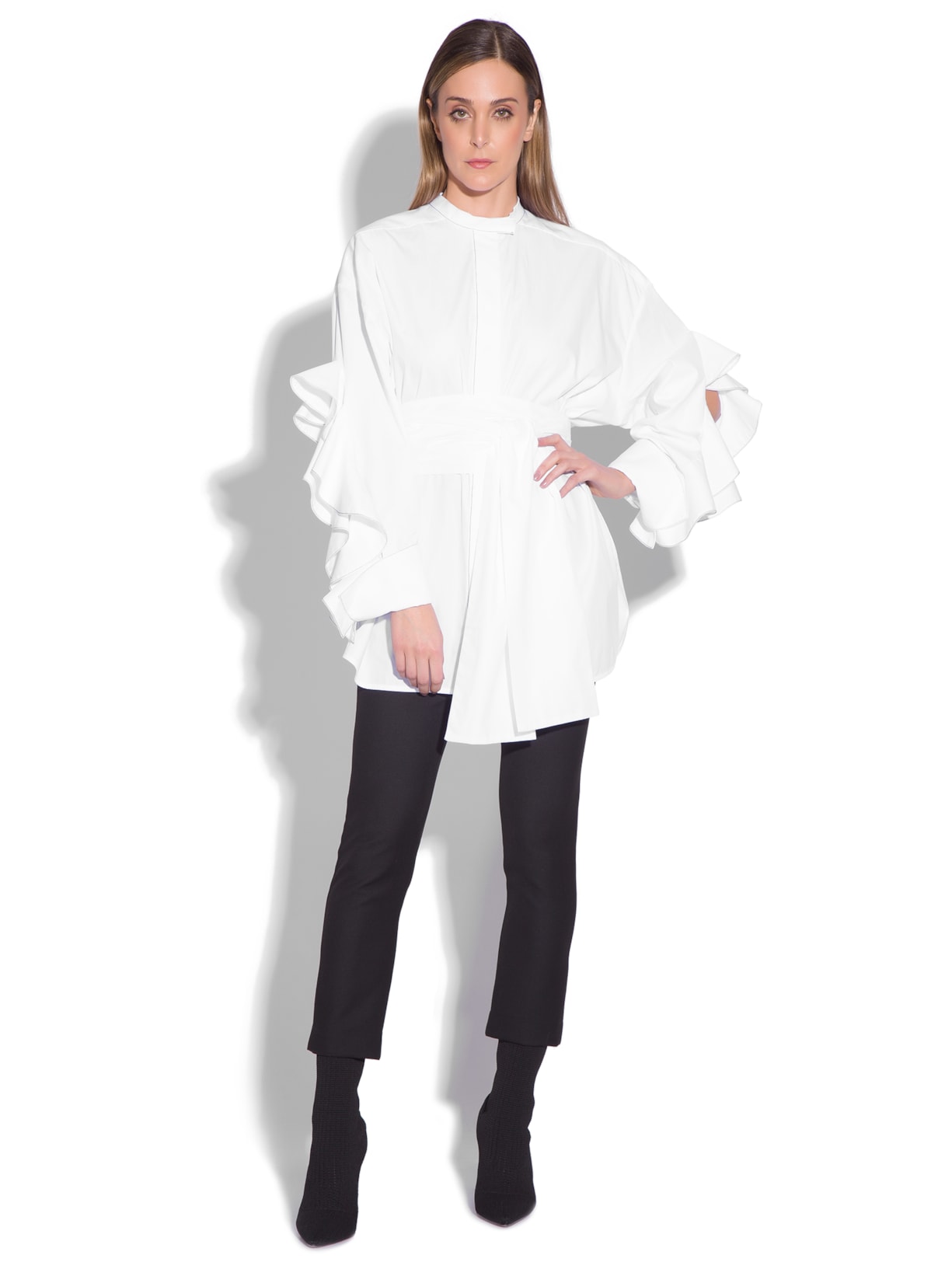 Camisa Feminina Paddy Ruffle Sleeve Branco Ellery