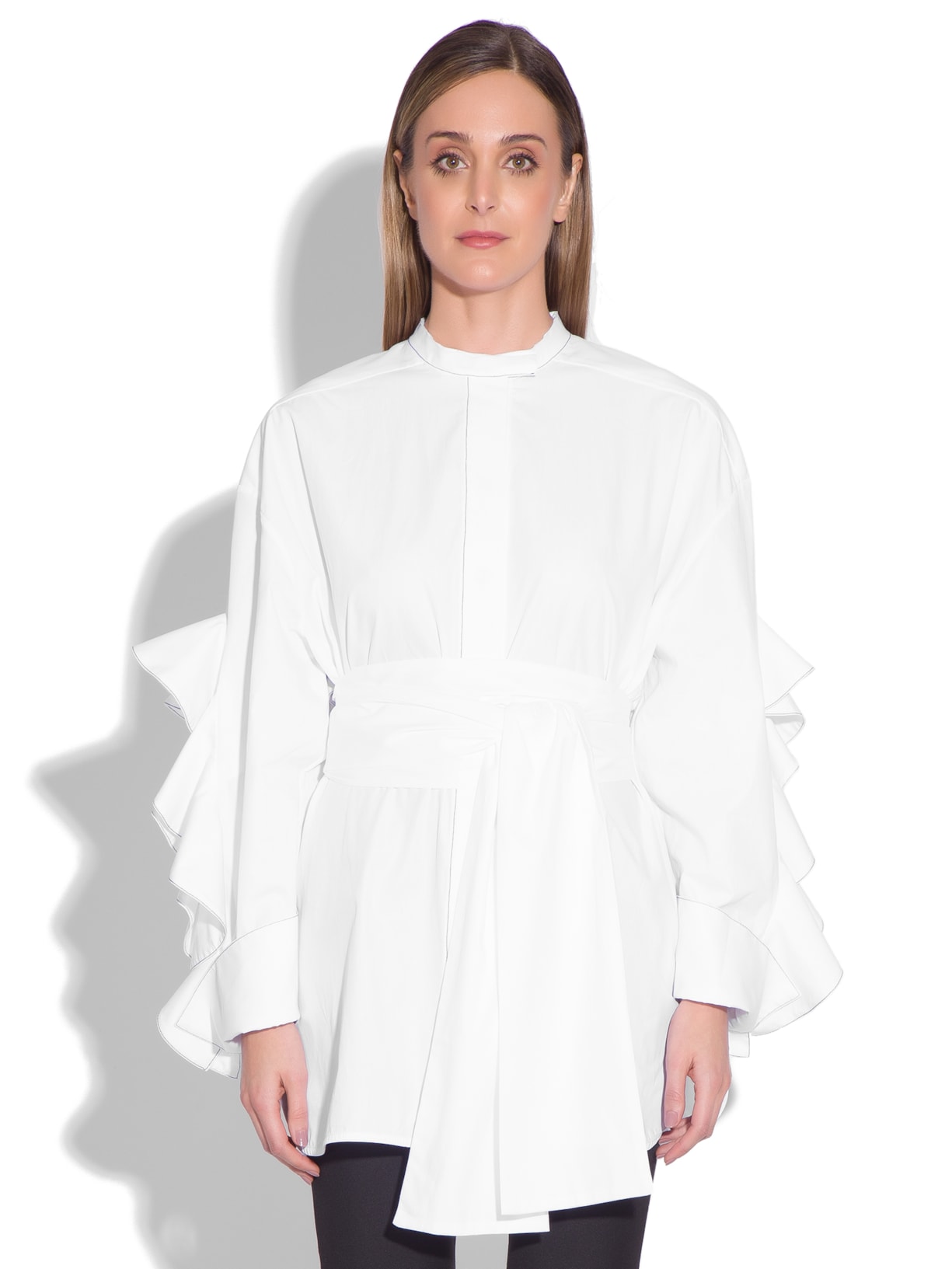 Camisa Feminina Paddy Ruffle Sleeve Branco Ellery