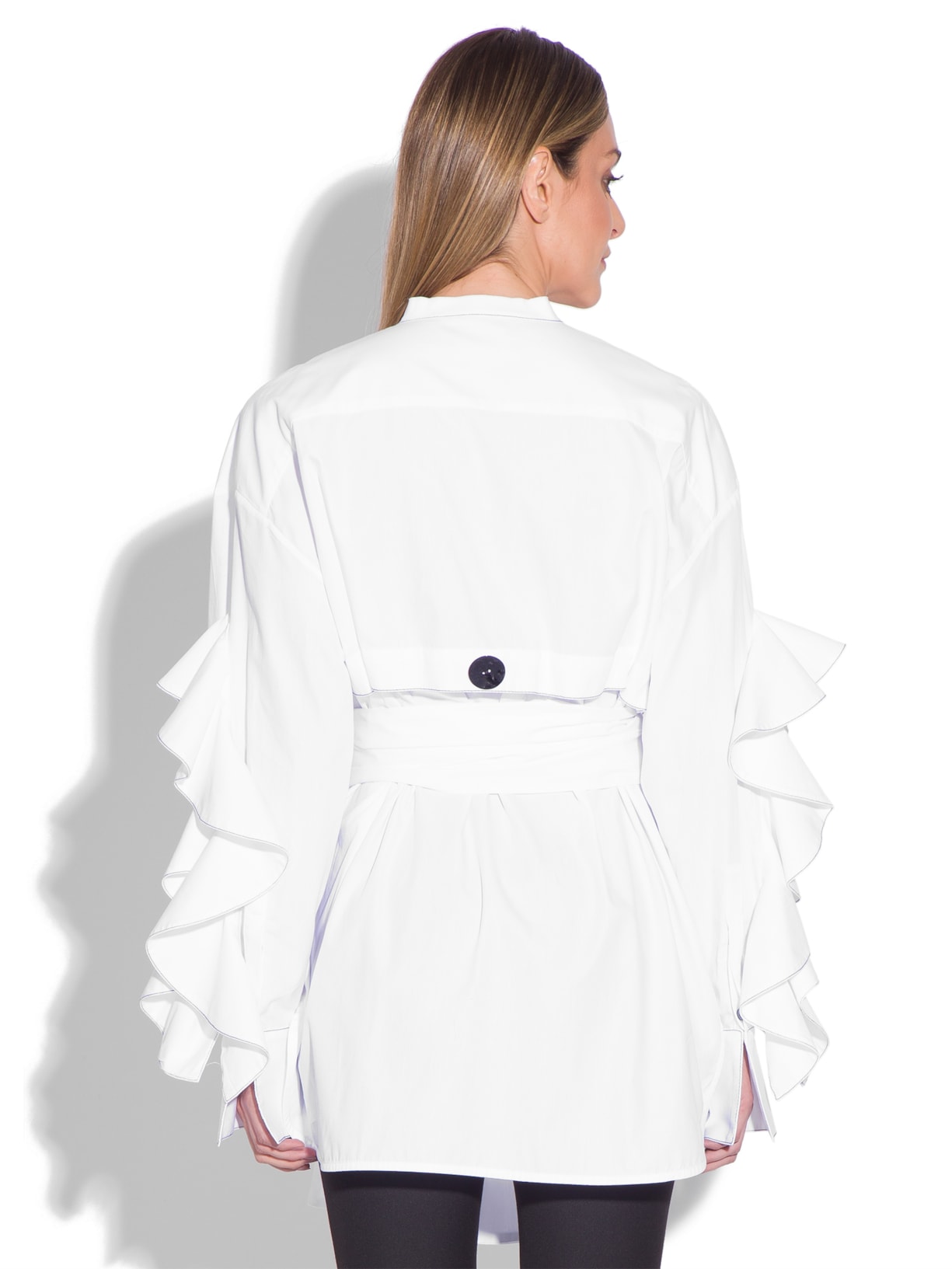 Camisa Feminina Paddy Ruffle Sleeve Branco Ellery