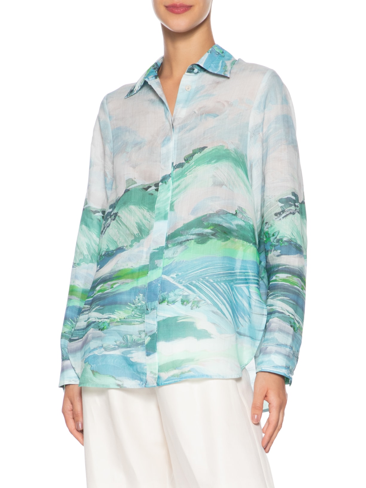 Camisa Feminina Paisagem Azul Le Lis