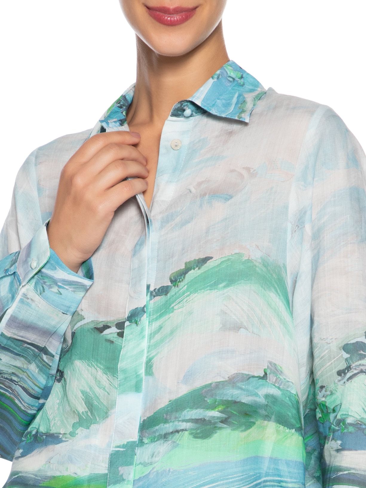 Camisa Feminina Paisagem Azul Le Lis