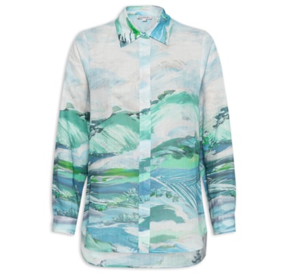 Camisa Feminina Paisagem - Azul