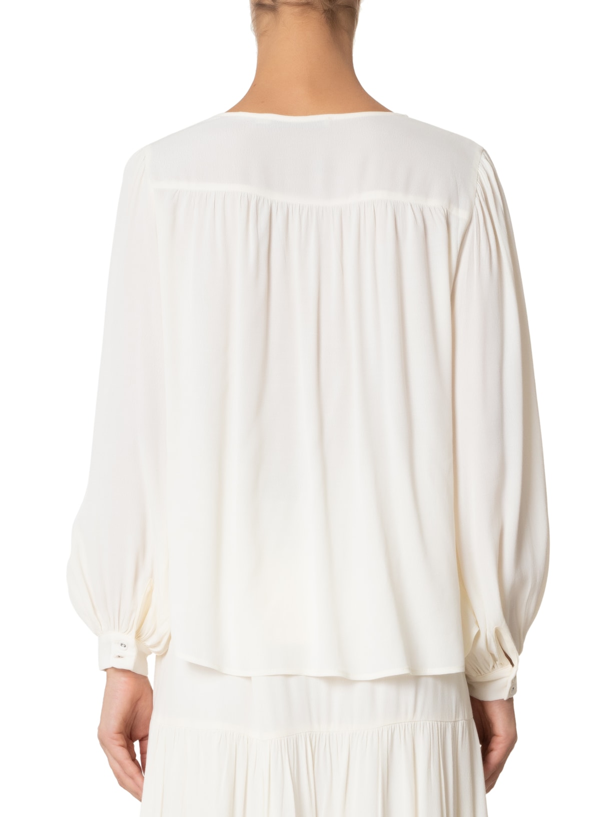 Camisa Feminina Pala Franzida Bege Maria Filó