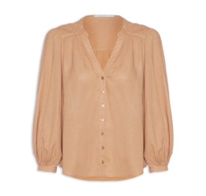 Camisa Feminina Pala Franzida - Bege