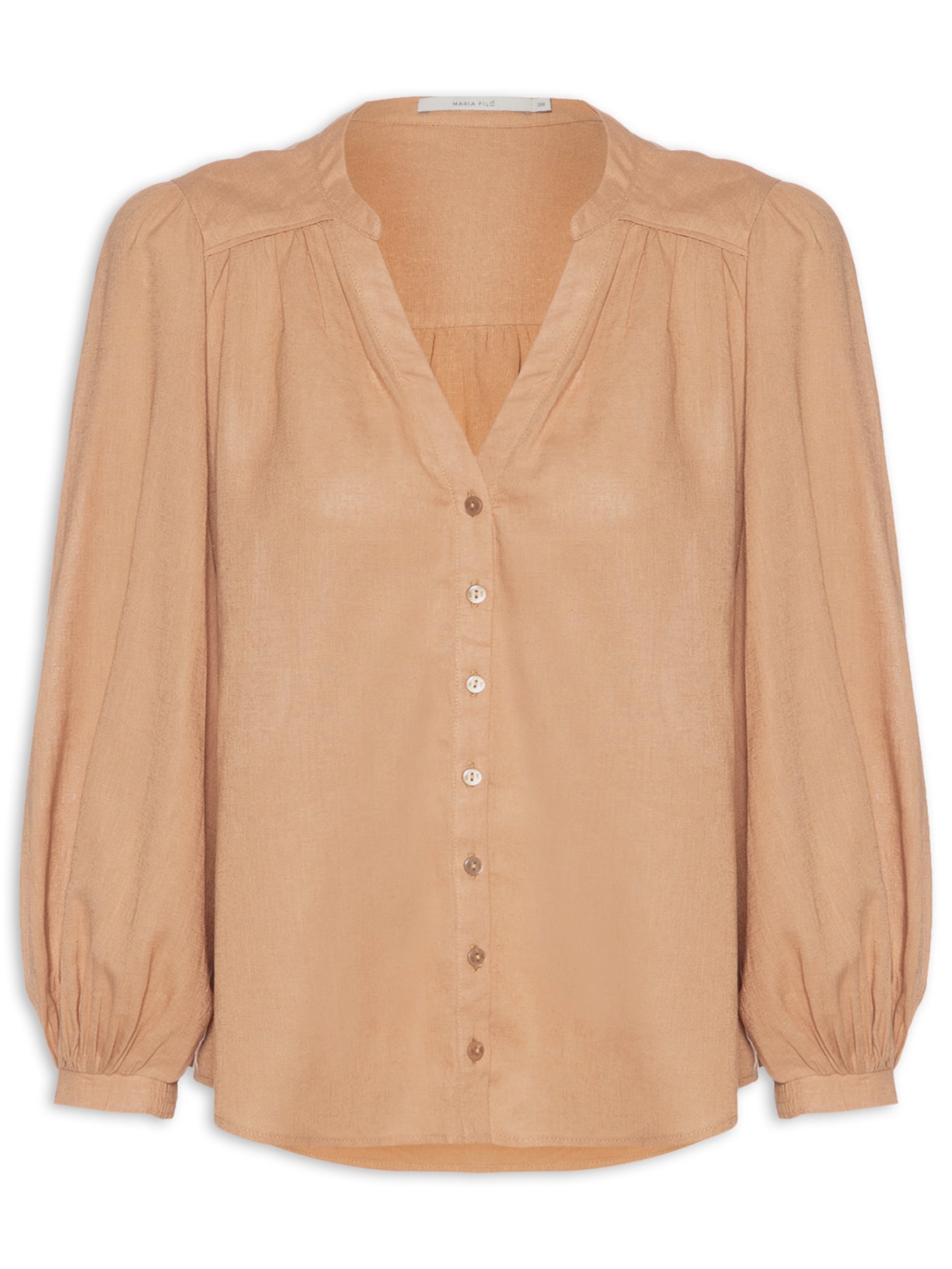 Camisa Feminina Pala Franzida - Bege