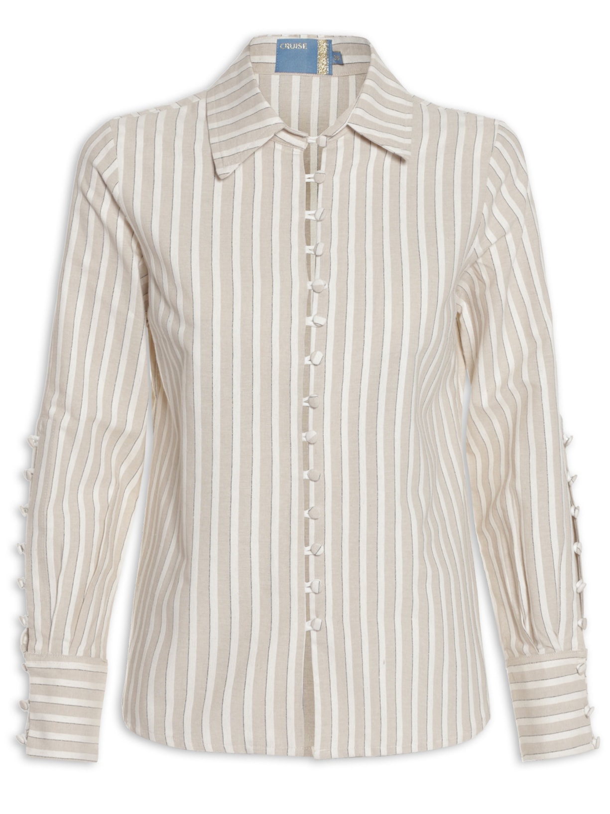 Camisa Feminina Pismo Listrado Bege Cruise