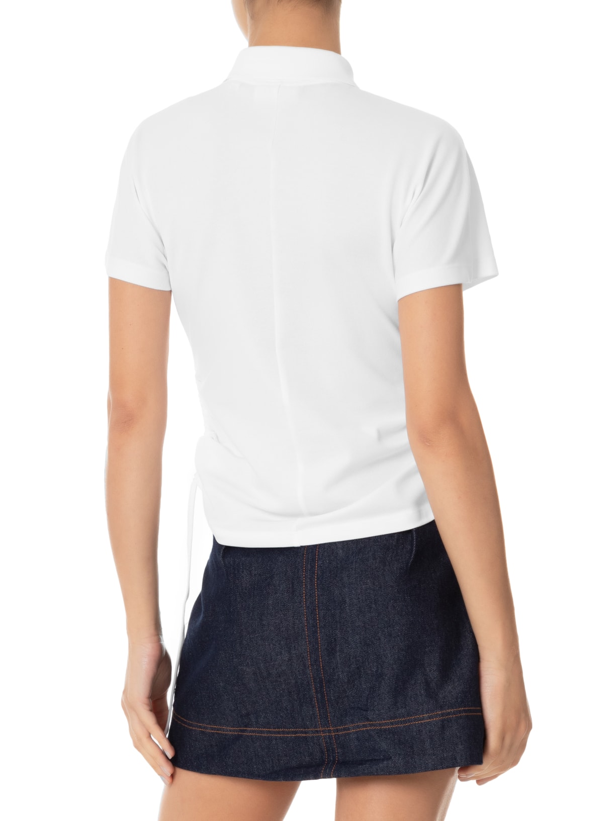 Camisa Feminina Polo Ajustável Piquet Corte Ajustado Branco Lacoste