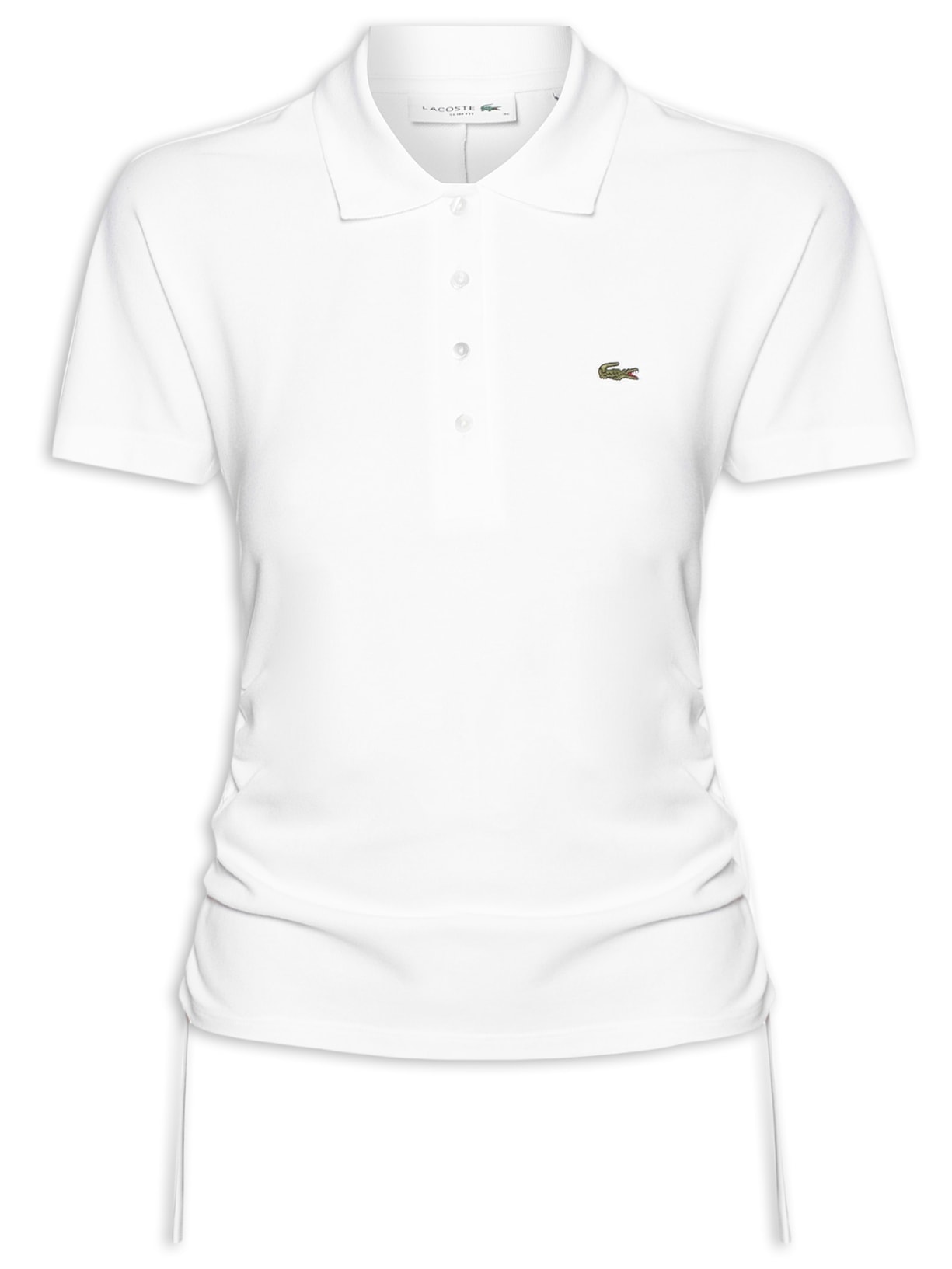 Camisa Feminina Polo Ajustável Piquet Corte Ajustado - Branco