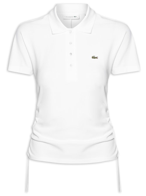 Camisa Feminina Polo Ajustável Piquet Corte Ajustado - Branco