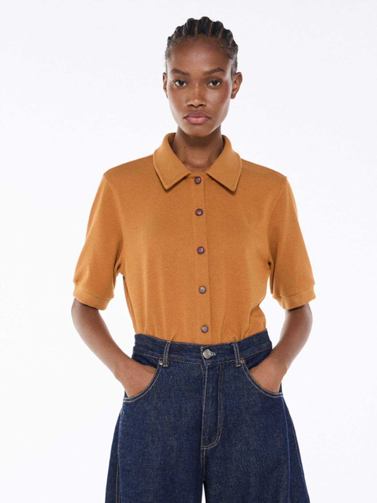 Camisa Feminina Polo Honey I26 Laranja Mixed