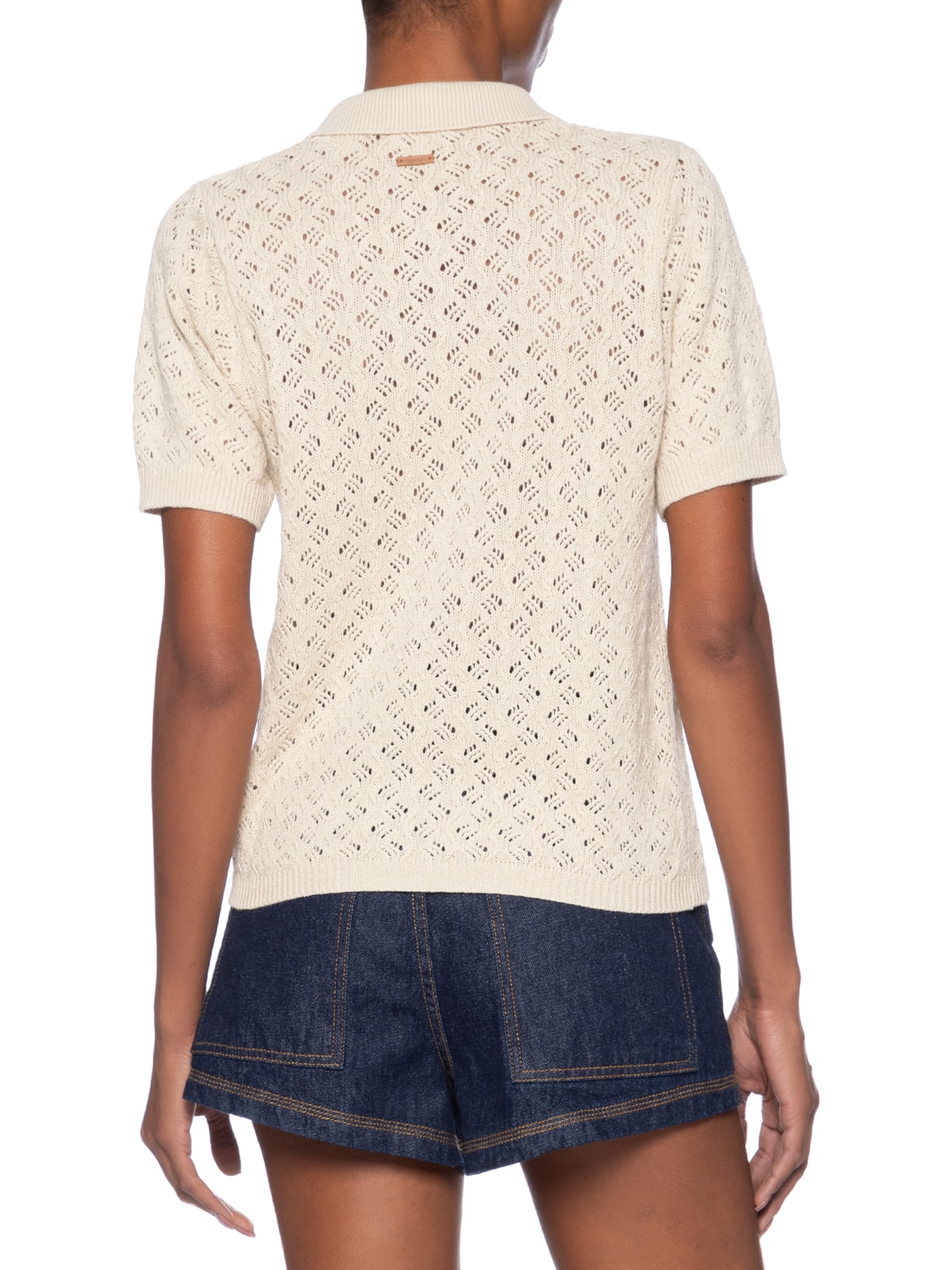 Camisa Feminina Polo Lavender Pointelle Bege Levi's