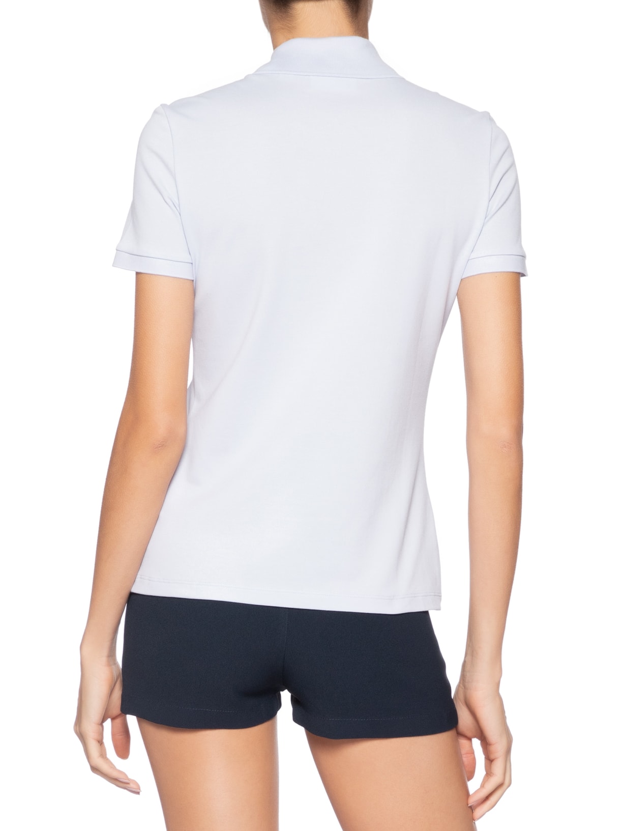 Camisa Feminina Polo Mini-Piqué Stretch Slim Fit Azul Lacoste