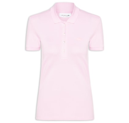 Camisa Feminina Polo Mini-Piqué Stretch Slim Fit - Rosa