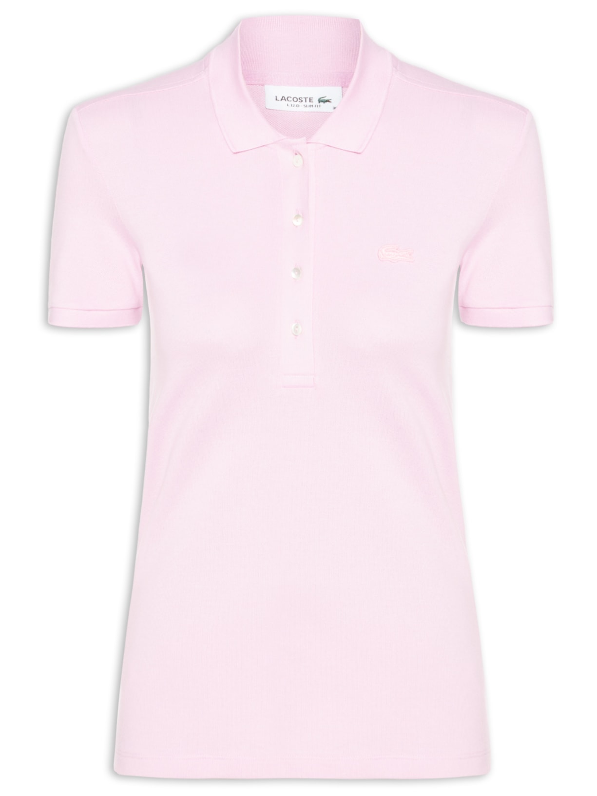 Camisa Feminina Polo Mini-Piqué Stretch Slim Fit - Rosa