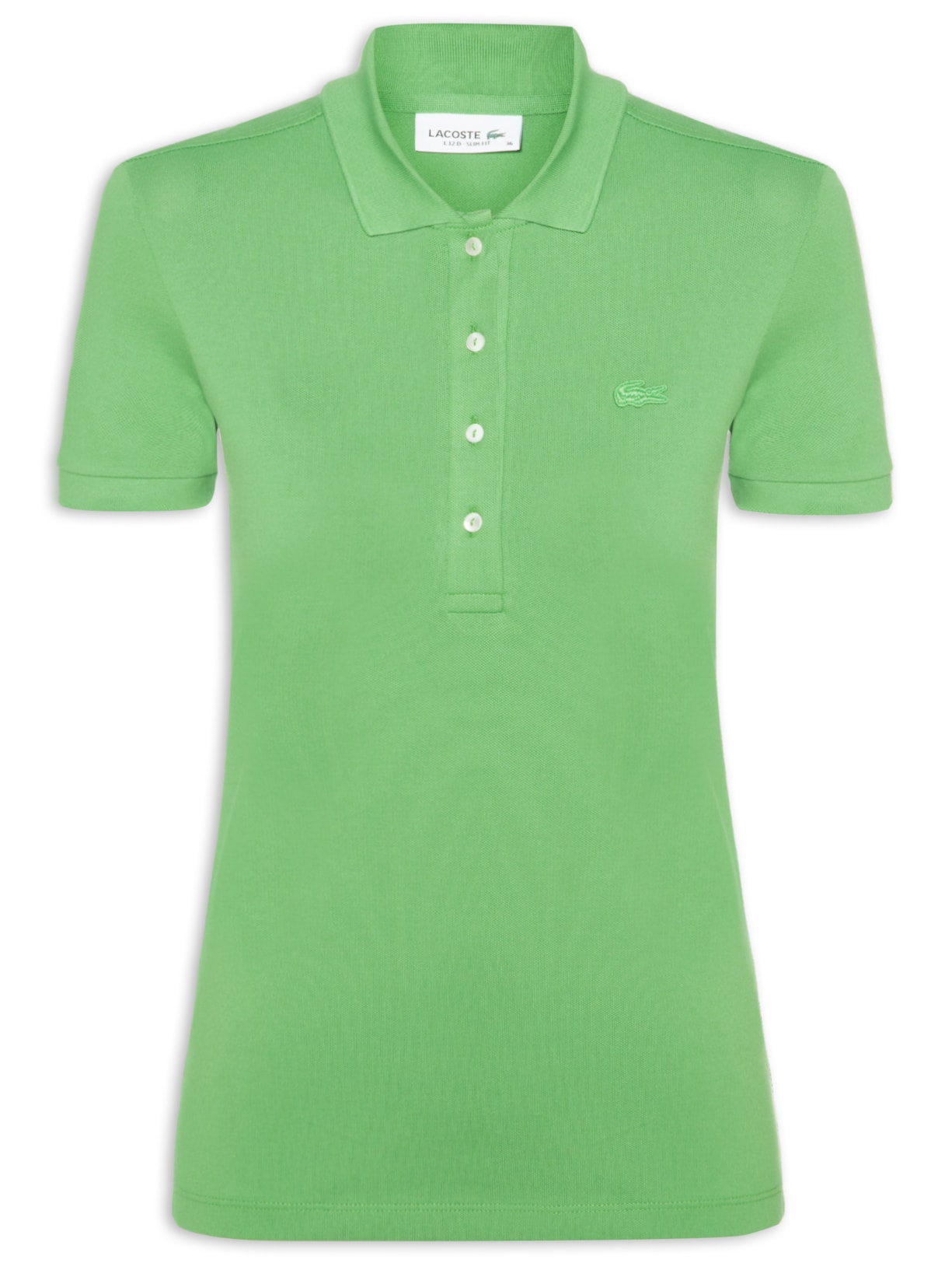 Camisa Feminina Polo Mini-Piqué Stretch Slim Fit Verde Lacoste