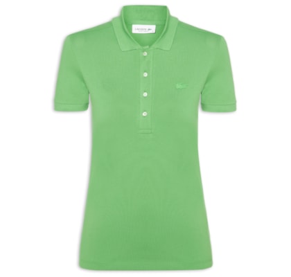 Camisa Feminina Polo Mini-Piqué Stretch Slim Fit - Verde