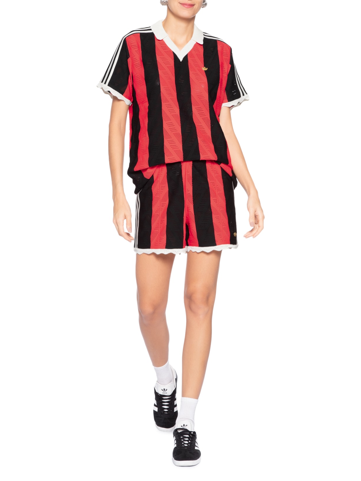 Camisa Feminina Polo Vermelho Adidas Originals