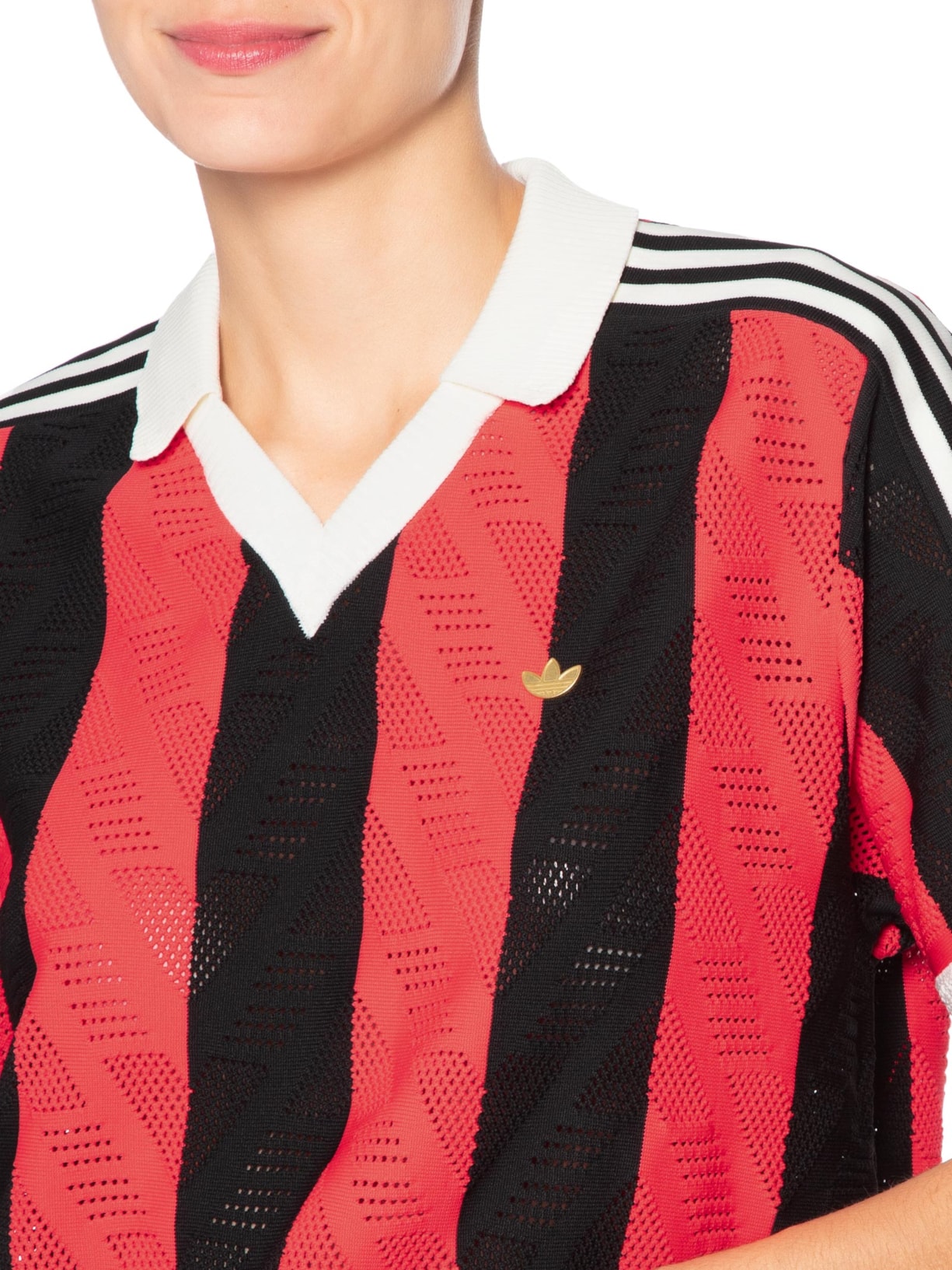 Camisa Feminina Polo Vermelho Adidas Originals