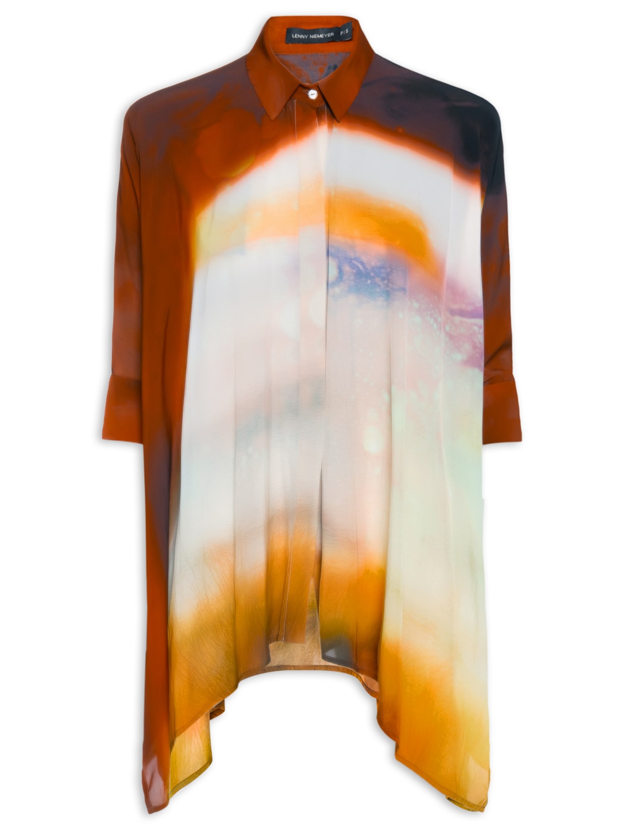 Camisa Feminina Pontas Marrom Lenny Niemeyer