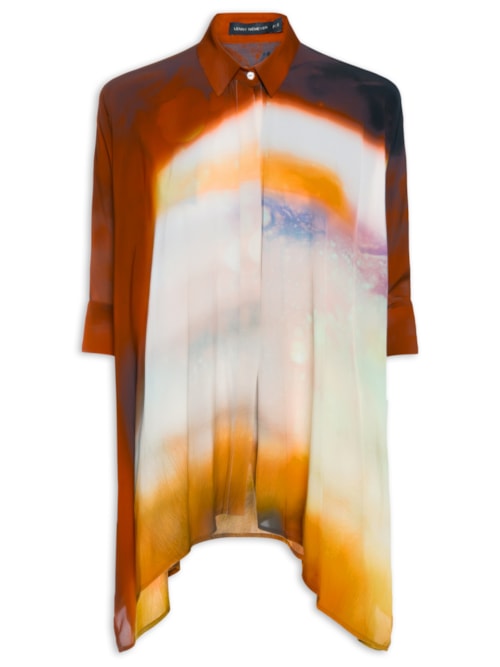 Camisa Feminina Pontas - Marrom