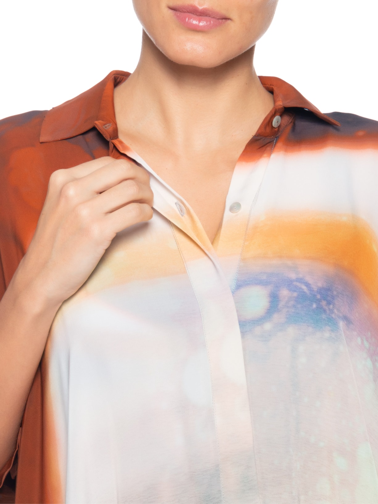 Camisa Feminina Pontas Marrom Lenny Niemeyer
