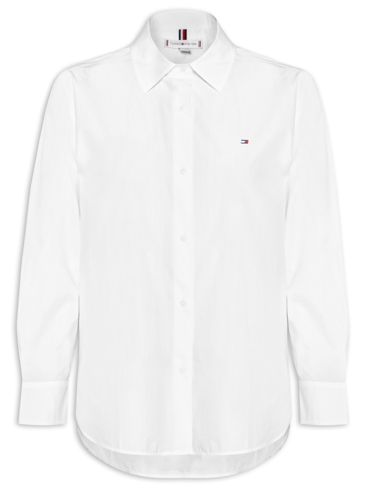 Camisa Feminina Poplin Easy Fit Shirt Branco Tommy Hilfiger
