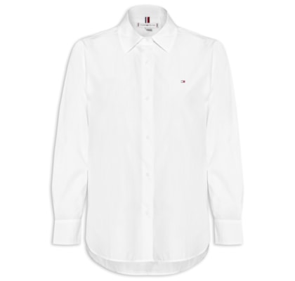 Camisa Feminina Poplin Easy Fit Shirt - Branco
