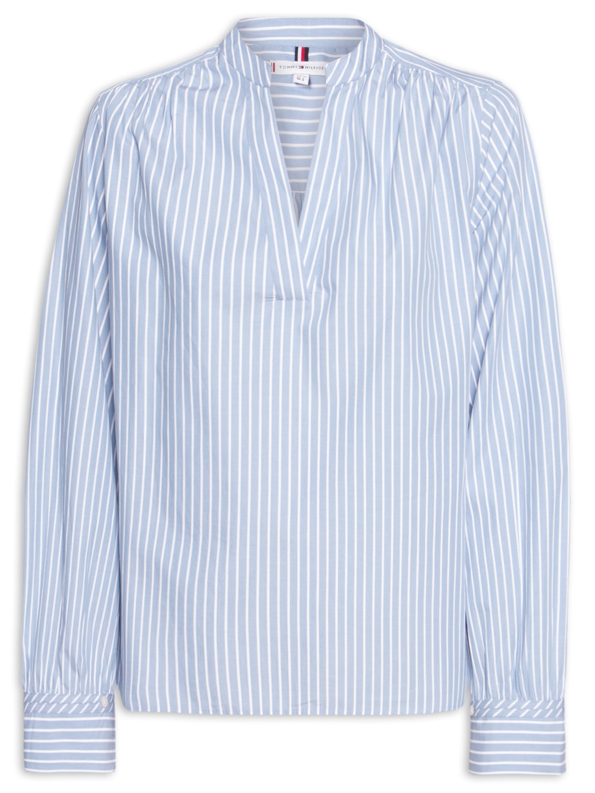 Camisa Feminina Poplin V-NK Blouse - Azul