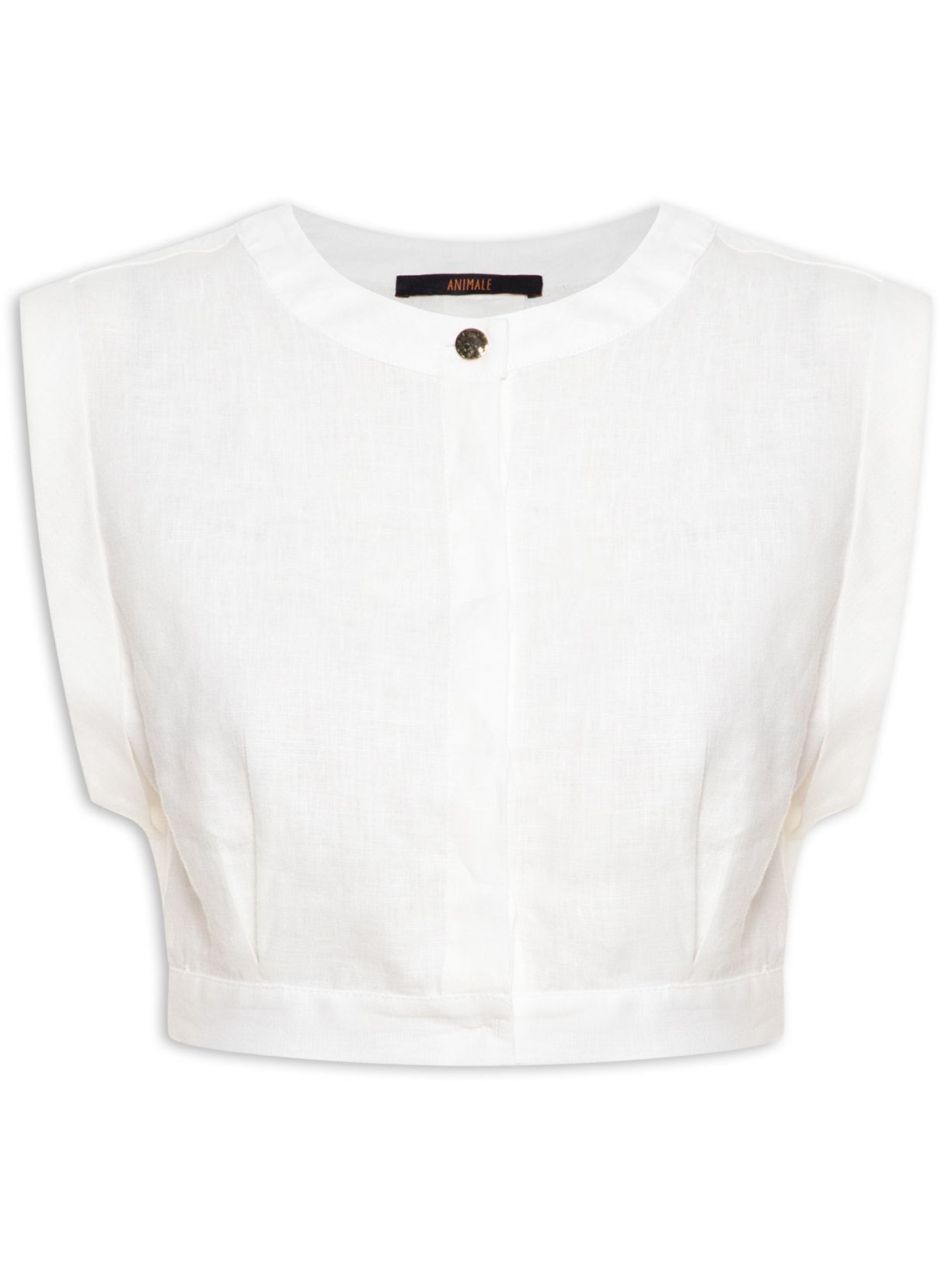 Camisa Feminina Pregas De Linho - Branco