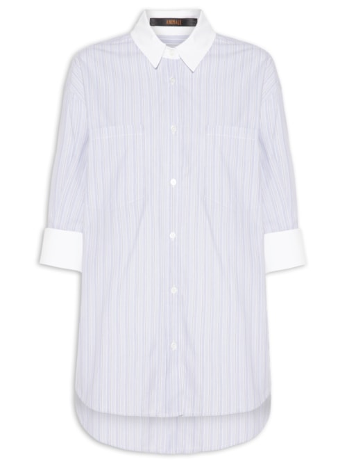 Camisa Feminina Punho - Azul