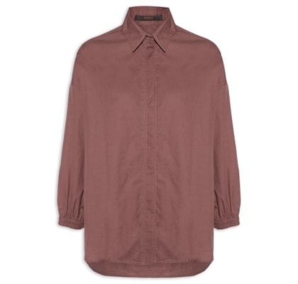 Camisa Feminina Punho Elástico - Marrom