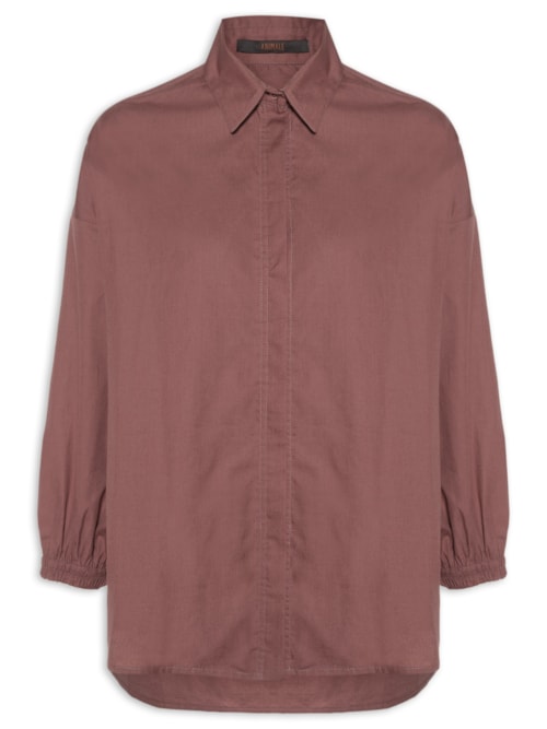 Camisa Feminina Punho Elástico - Marrom