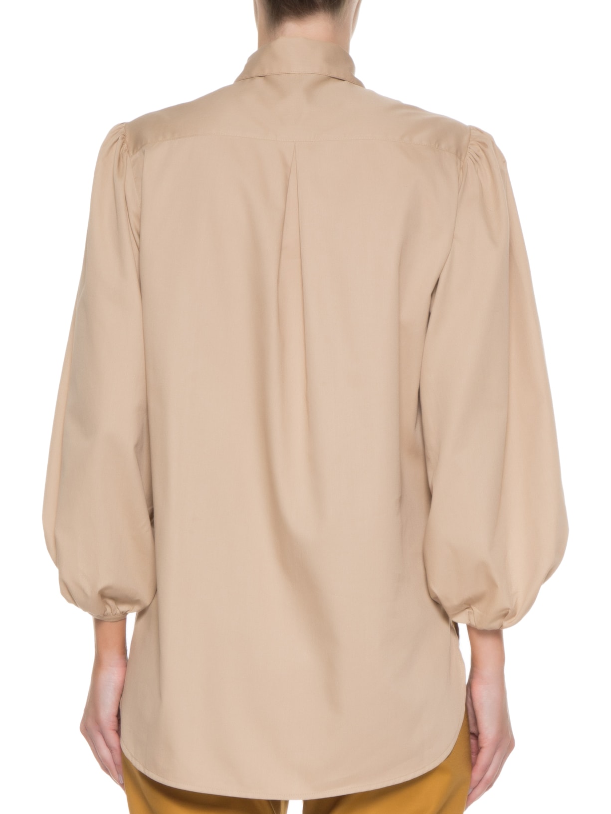 Camisa Feminina Punho Franzido Bege Andrea Marques