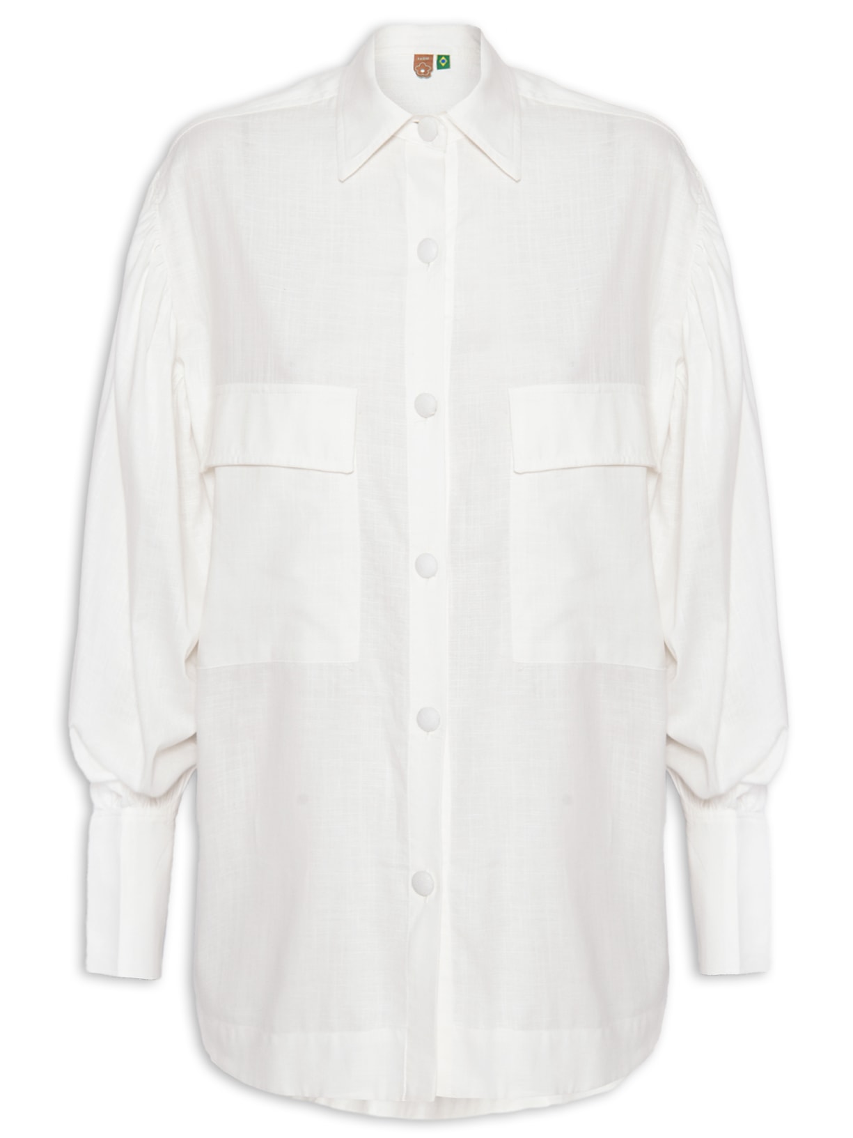 Camisa Feminina Recortes Algodão - Off White