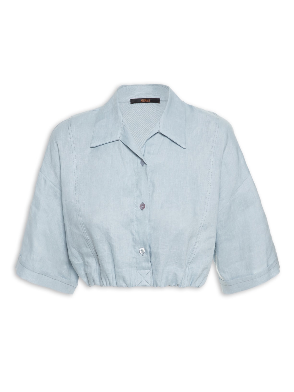 Camisa Feminina Recortes - Azul